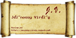 Jánossy Virág névjegykártya